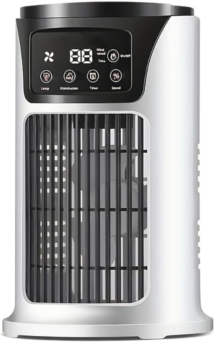 "Aircooler - Tafelventilator - Verdampingskoeler - Mini Personal Air Conditioner Fan with Humidification - Timer - LED Light - Quiet 6 - Speed Desk Cooler for Home Office "