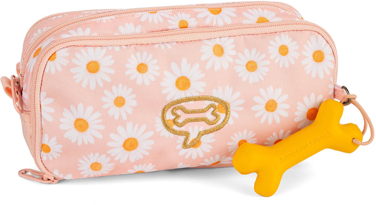 Stones and Bones Rowan 2.0 - Etui - Pennenzak voor Kinderen - 3 Vakken - Daisies - Bloesem