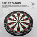 KOTO dartbord met 360 graden rotatie. Standaard kleuren: zwart, wit, groen en rood.