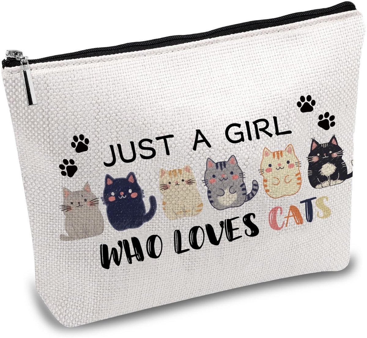 Dailygoods - Dailygoody - Make-up tas - Kattenmotief - Multifunctioneel gereedschap - 25 x 18 cm - Grappig cadeau - Geschikt voor kattenliefhebbers - Reis etui