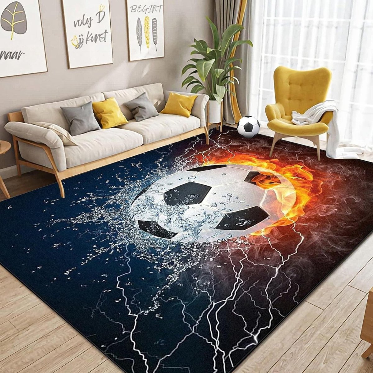 TIM® Voetbalmat - Dribbelmat - Voetbal Tapijt - 120x100x3cm - Veelkleurig - 120cm x 100cm x 3cm