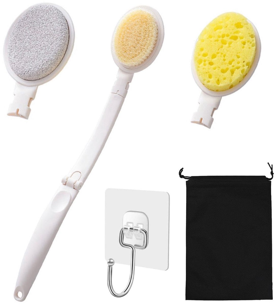 Dailygoods - Opvouwbare Badkameraccessoires met Haak en Opbergzak