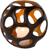 Atmooz - Kaarshouder Donna - Zwart met Gouden Binnenkant - Ø 25 cm - Voor Stompkaars - Moderne Eyecatcher