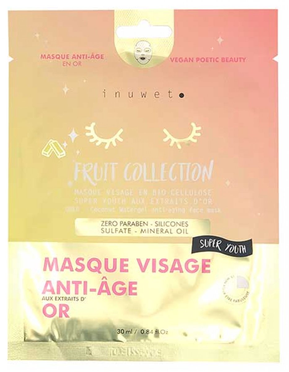 Inuwet Fruit Collection Anti-Ageing Face Mask Gold 30 ml