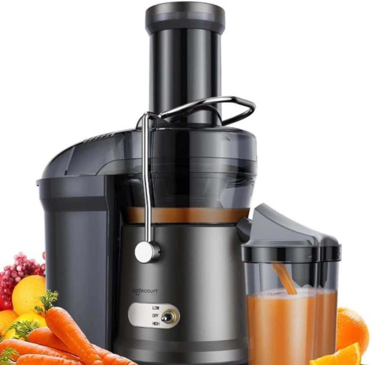 Slowjuicer met Extra Grote Vulopening - 1200 Watt - Voor Fruit & Groenten