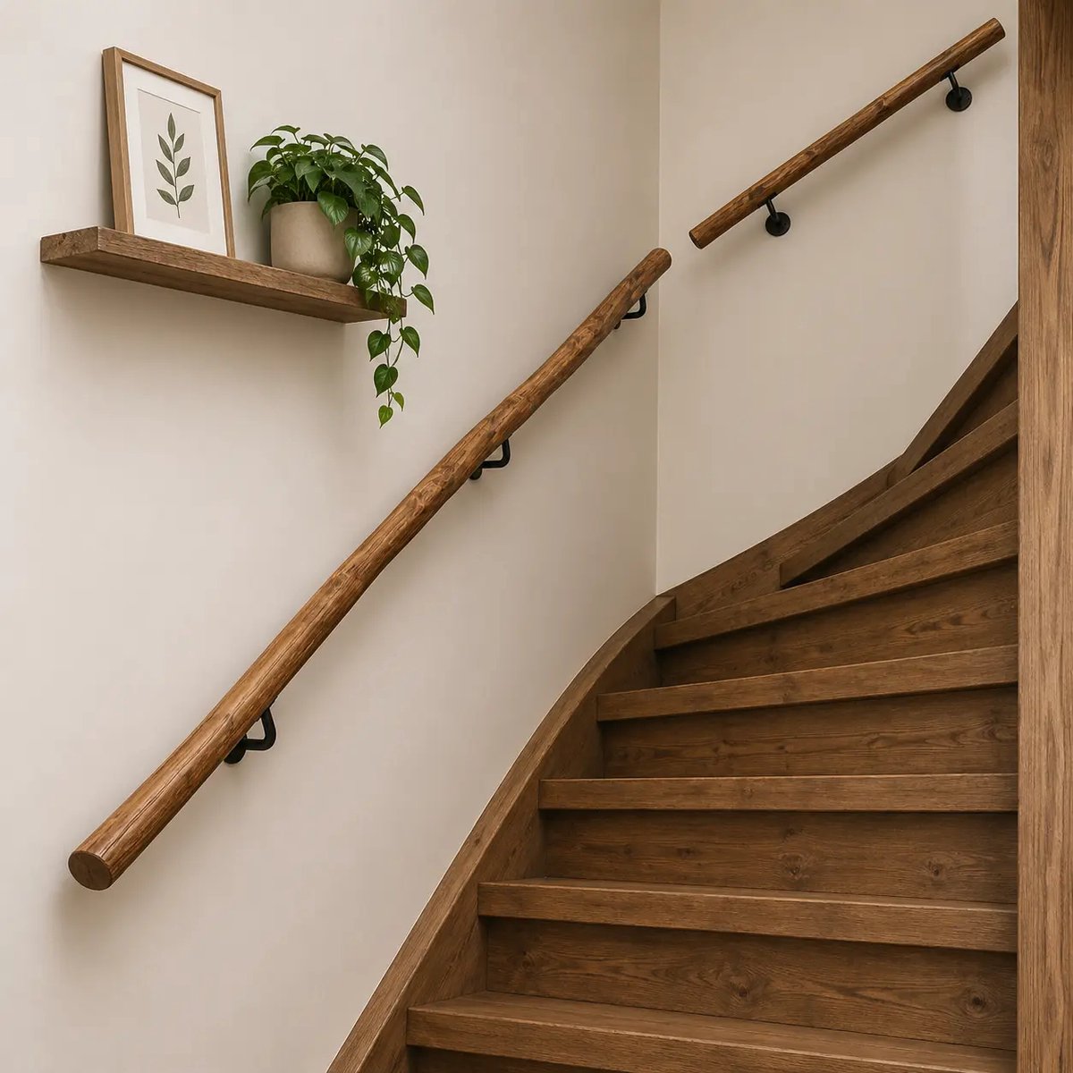 Boomstam Trapleuning Vita | Oak | 100cm | Bijbehorende beugels beschikbaar | Berkenhout