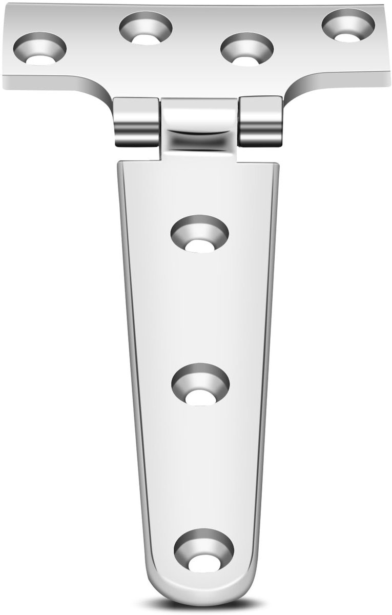 Dailygoods - Dailygoody - T-Type Hinge RVS - Duurzame Deurscharnier 151x75mm voor Thuisgebruik