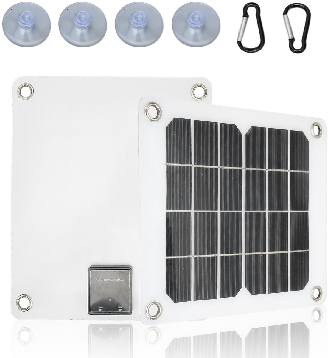 Dailygoods - Dailygoody - Monokristallijn Zonnepaneel 5 V 20 W - Draagbaar en Waterdicht - USB-oplaadmodule voor Auto en Caravan - Ideaal voor Buitenapparaten - Co