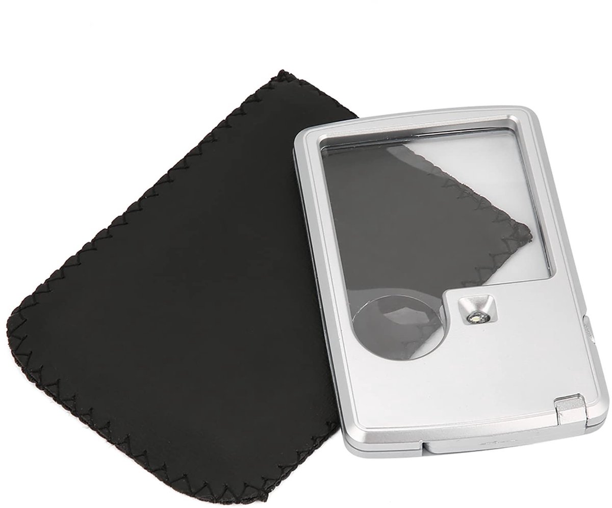 Dailygoods - Dailygoody - Zakvergrootglas - Vergrootglas met LED-lamp - Draagbaar en compact - 3X 6X lens - Ideaal voor lezen en hobby's - Met lederen etui