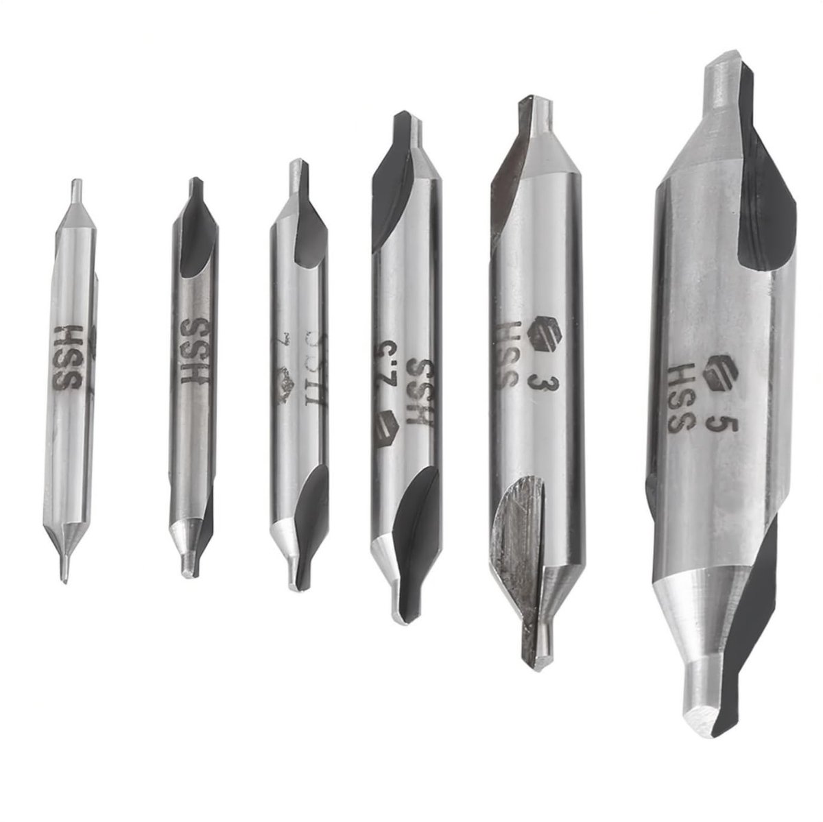 Dailygoods - Dailygoody - Centering Drill Bit Set - 6-delig - Geschikt voor 60° HSS boren - Voor Metaalbewerking - Professionele kwaliteit - Ideaal voor precisiew