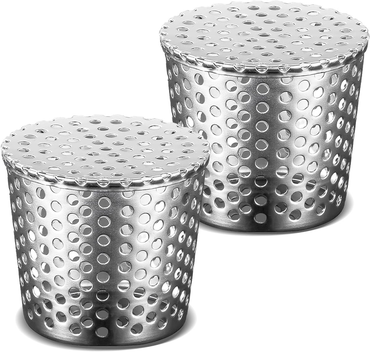 2 Stuks RVS Bladbescherming voor Regenpijpen - Gootbescherming, Bladvanger en Afvoerbescherming voor Regenwater 87-110 mm