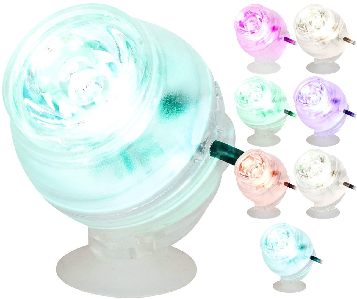 Dailygoody - LED-aquariumspotlamp - Waterdichte Dompellamp - 360° Rotatie - Zevenkleurige spot - Visueel Effect - IP68 - Geschikt voor Aquaria - Ronde