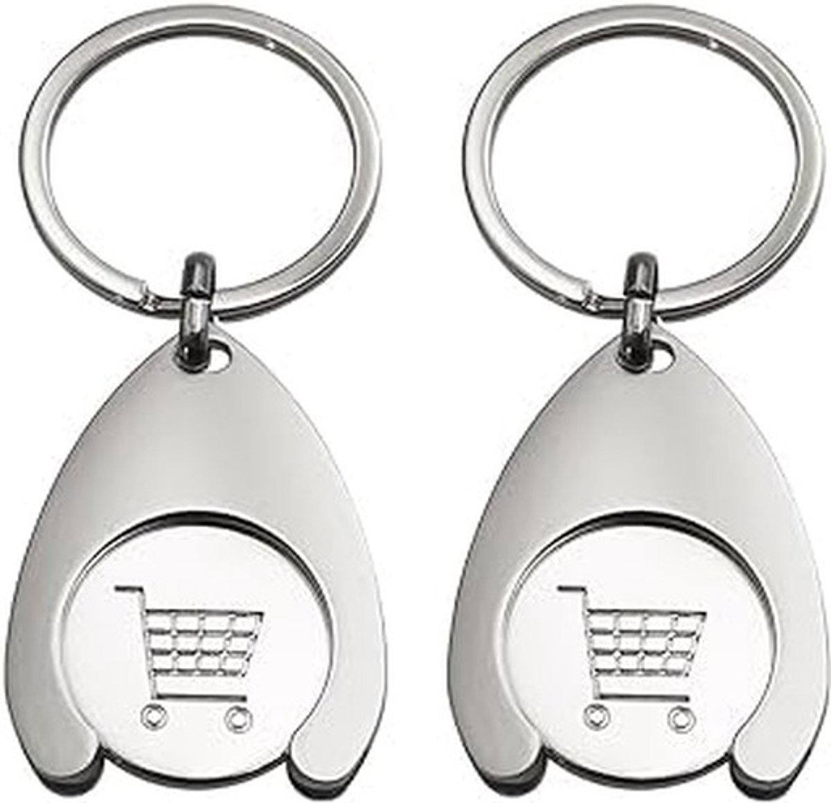 Dailygoody - Winkelwagenmuntjes - Sleutelhangers voor boodschappentrolley - Elegant design - Zilver - Praktische accessoires - Hoogwaardig materiaal -