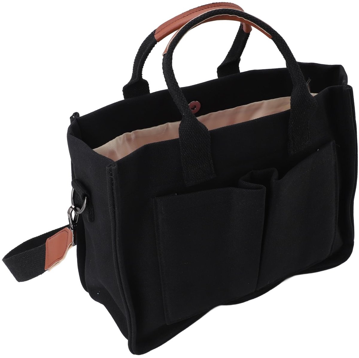 Dailygoods - Dailygoody - Canvas Messenger Bag - Multifunctionele Schoudertas - Met Magnetische Sluiting - Zwart - Dames Tas - Ruimte voor Essentials - Geschikt vo