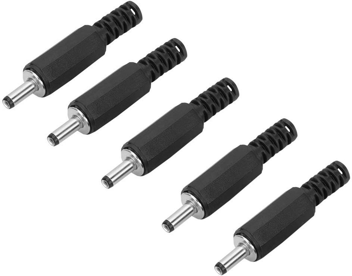 Dailygoods - Set van 5 Mannelijke DC Stekkertjes voor Voeding