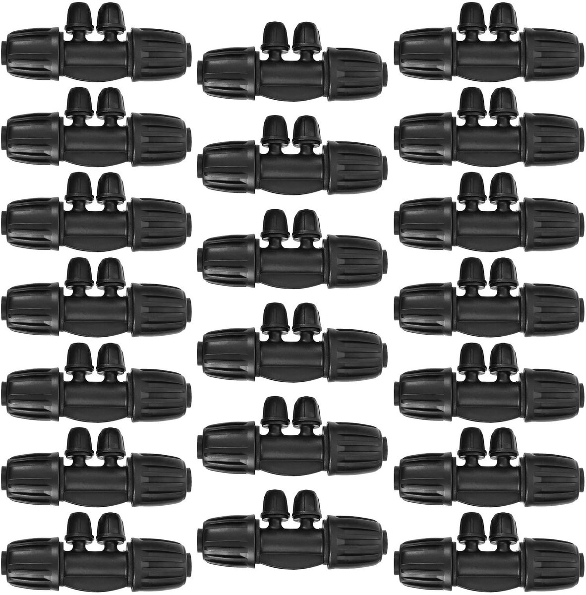 Dailygoods - Cosensi - Dailygoody - 1/2 Inch naar 1/4 Inch Tubing Irrigation Fittings - Anti-lek Lock Barbed Tee Connectors - Zwart - Drip Irrigation Connectors - 20 St