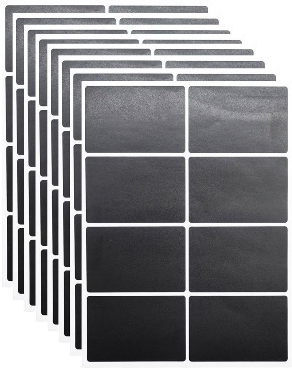 Dailygoods - Dailygoody - Zwarte rechthoekige etiketten - Zelfklevend - Herbruikbaar - 40 x 60 mm - Waterdicht - Decoreren en labelen - Voor thuis en kantoor