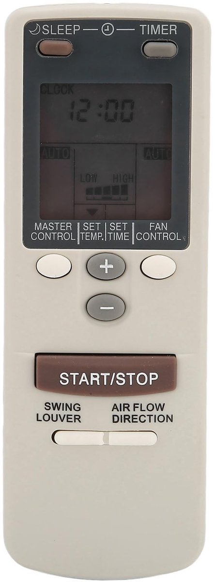 Dailygoods - Dailygoody - Universele Airconditioning Afstandsbediening - Vervangend - ABS Materiaal - Zwart - Geschikt voor Fujitsu - 12 Knoppen