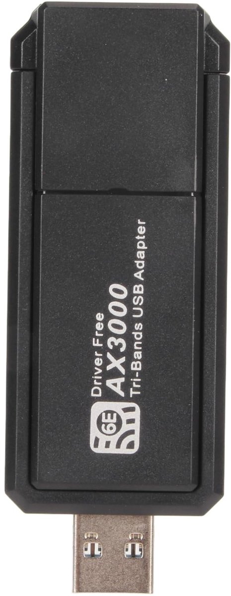 Dailygoods - Dailygoody - WiFi 6E USB-adapter - 3000 Mbps - Draadloze netwerkadapter - USB 3.0 - Tri band - Geschikt voor Windows 10/11 - Compact model