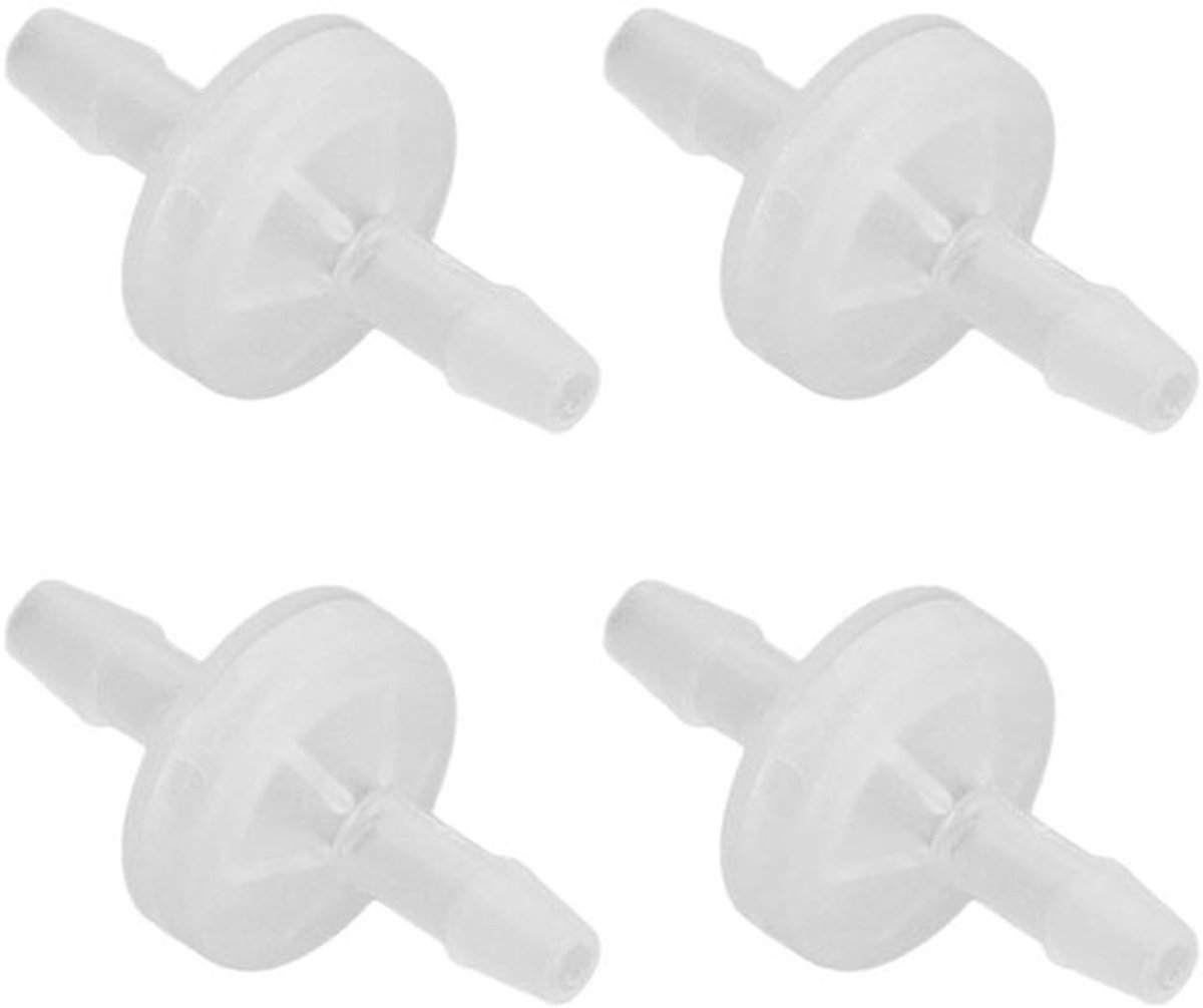 12x Aquarium terugslagklep 4mm - olie- en ozonbestendig - PP-materiaal