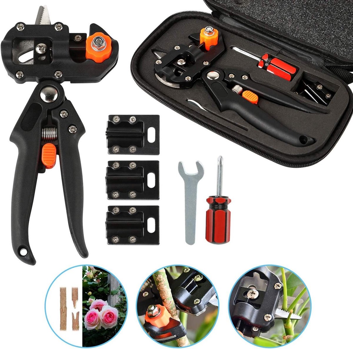 Professionele Tuin Gereedschap Set met Snoeischaar, Grafting Tool en Snijplanken voor Planten, Fruitbomen en Bonsai