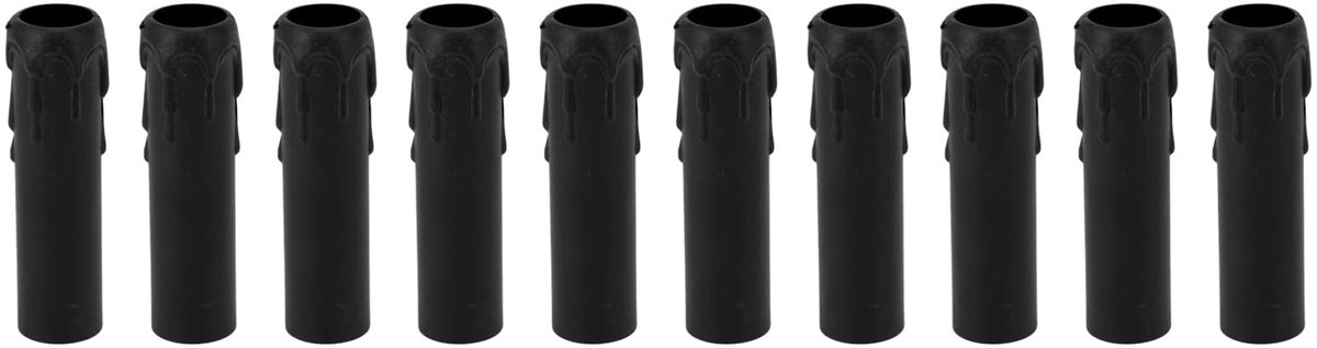 Dailygoods - Dailygoody - Kandelaarafdekkingen - Brandvertragend - E14 - Zwart - Kandelaarontwerp - Perfect voor hotelkamers - Set van 10 stuks