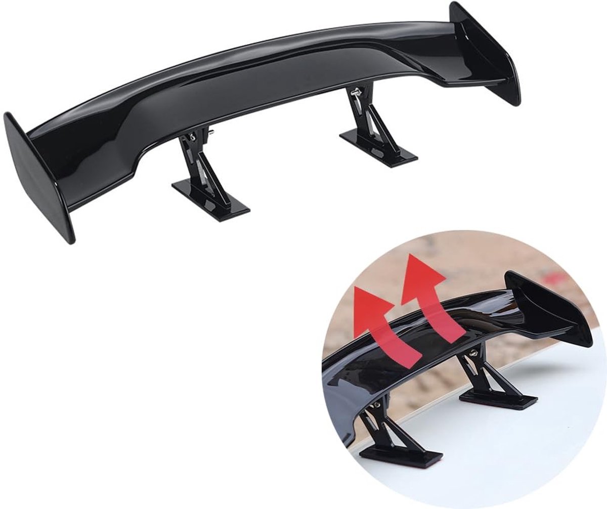 Dailygoods - Dailygoody - Universale Auto Mini Spoiler Wing - Sportwagen Achtervleugel - Verbeterde Stabiliteit - Zwart - Koolstofvezelstijl - Decoratie zonde