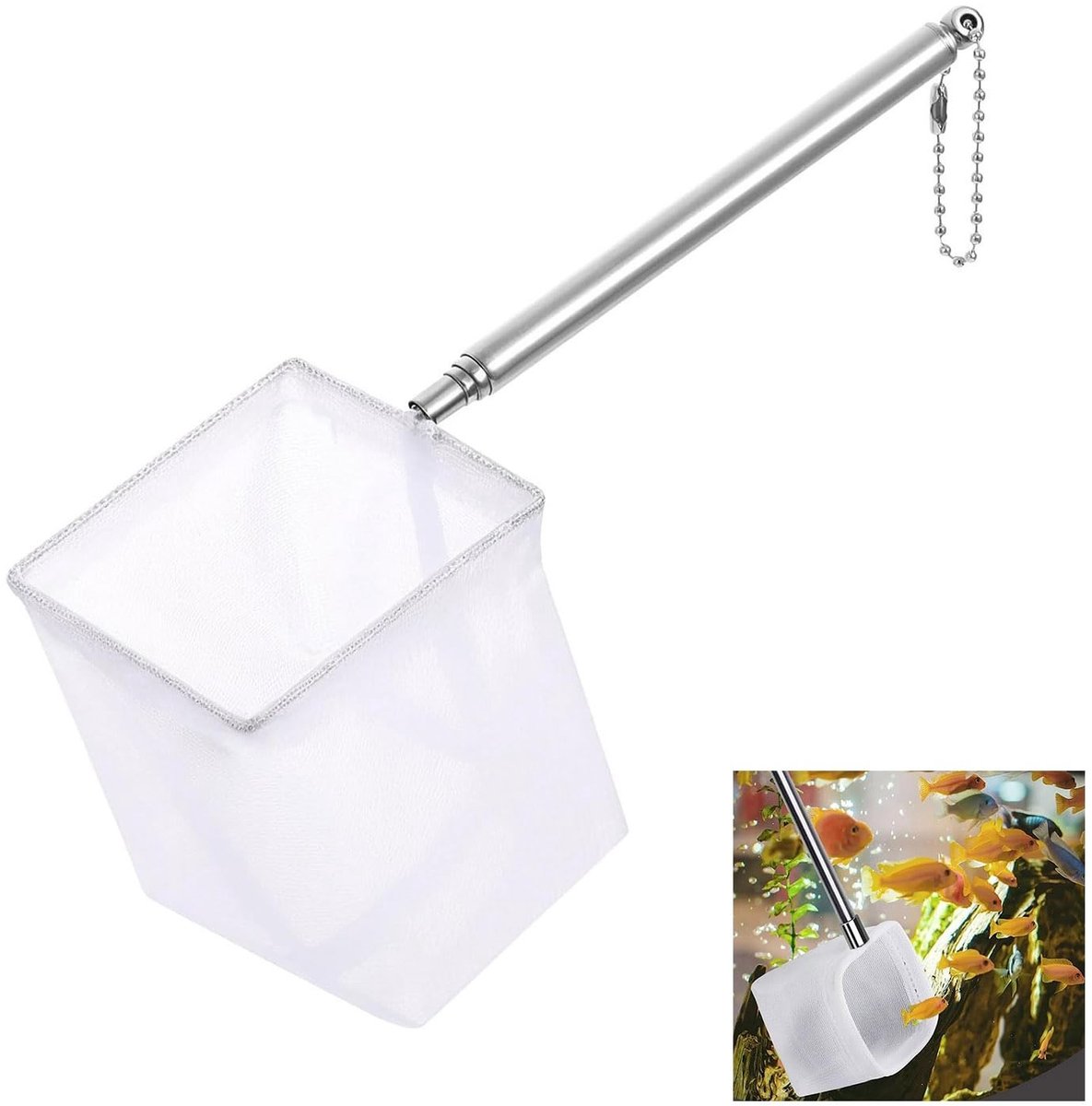 Dailygoods - Mini-Schepnet met Telescoopsteel voor Aquarium en Vijver