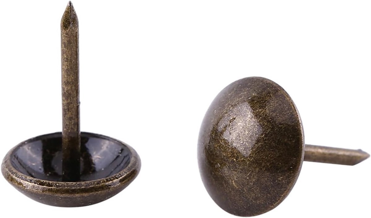 100 Stuks Antieke Meubelstuds voor Bekleding - Decoratieve Spijkers voor Sofa's, Schoenhouders en Meubels van Metaal (11 x 17 mm)