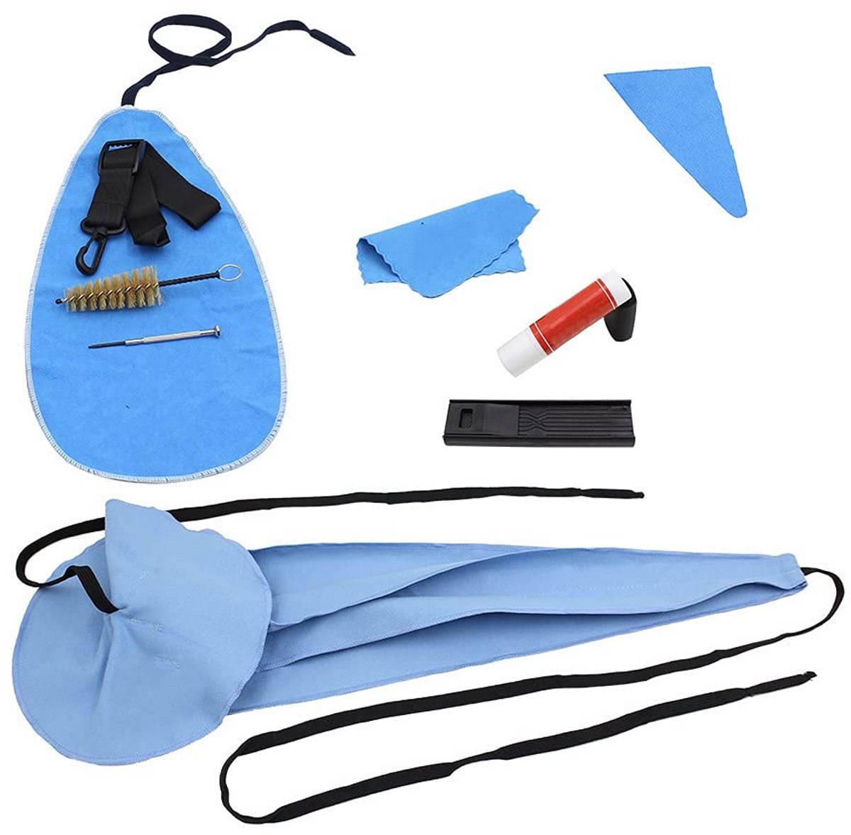 Dailygoody - Saxofoon reinigingsset - 10-in-1 onderhoudsset - Blauw - Reinigingsdoeken - Geschikt voor saxofoons - Inclusief mondstukborstel