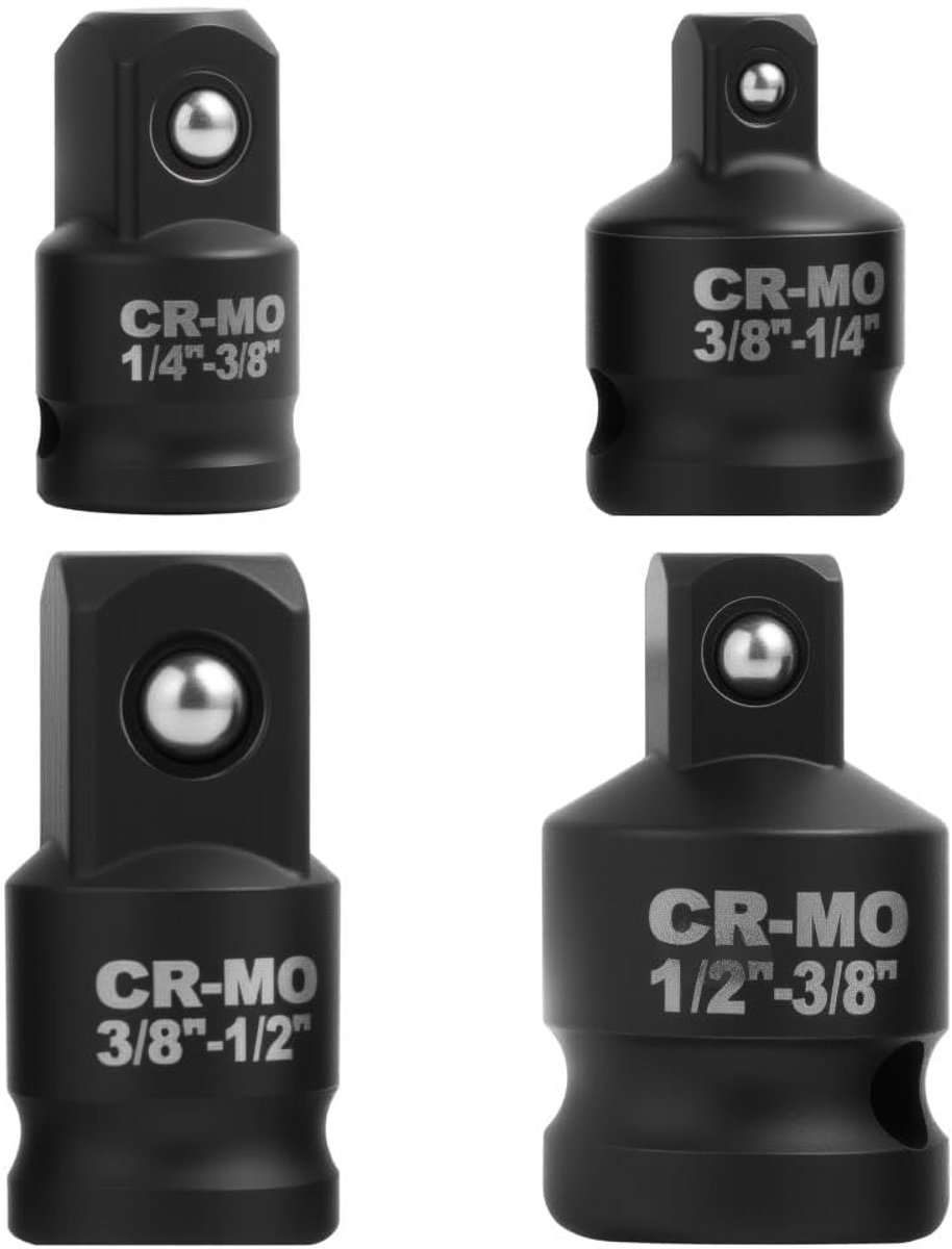 Dailygoody - Impact Wrench Adaptor - Socket Adapter Set - 4-delige set - Voor Torque Wrenches - Veelzijdig en efficiënt - Geschikt voor professionals