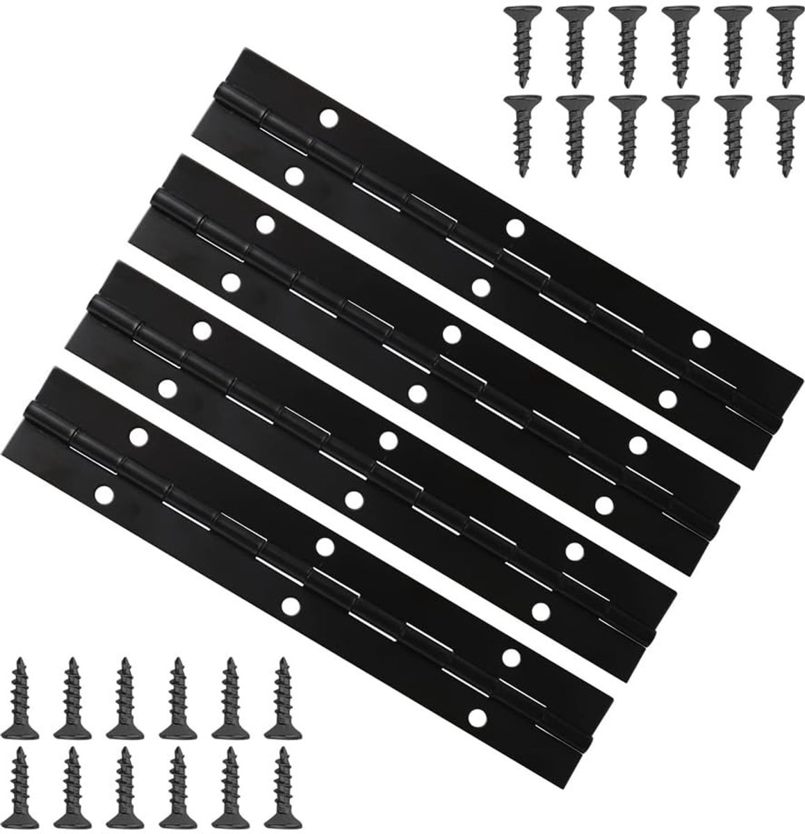 Dailygoody - Piano Scharnieren - Geperforeerd ontwerp - Heavy-duty - Voor deuren en kasten - Duurzaam en betrouwbaar - 5 stuks