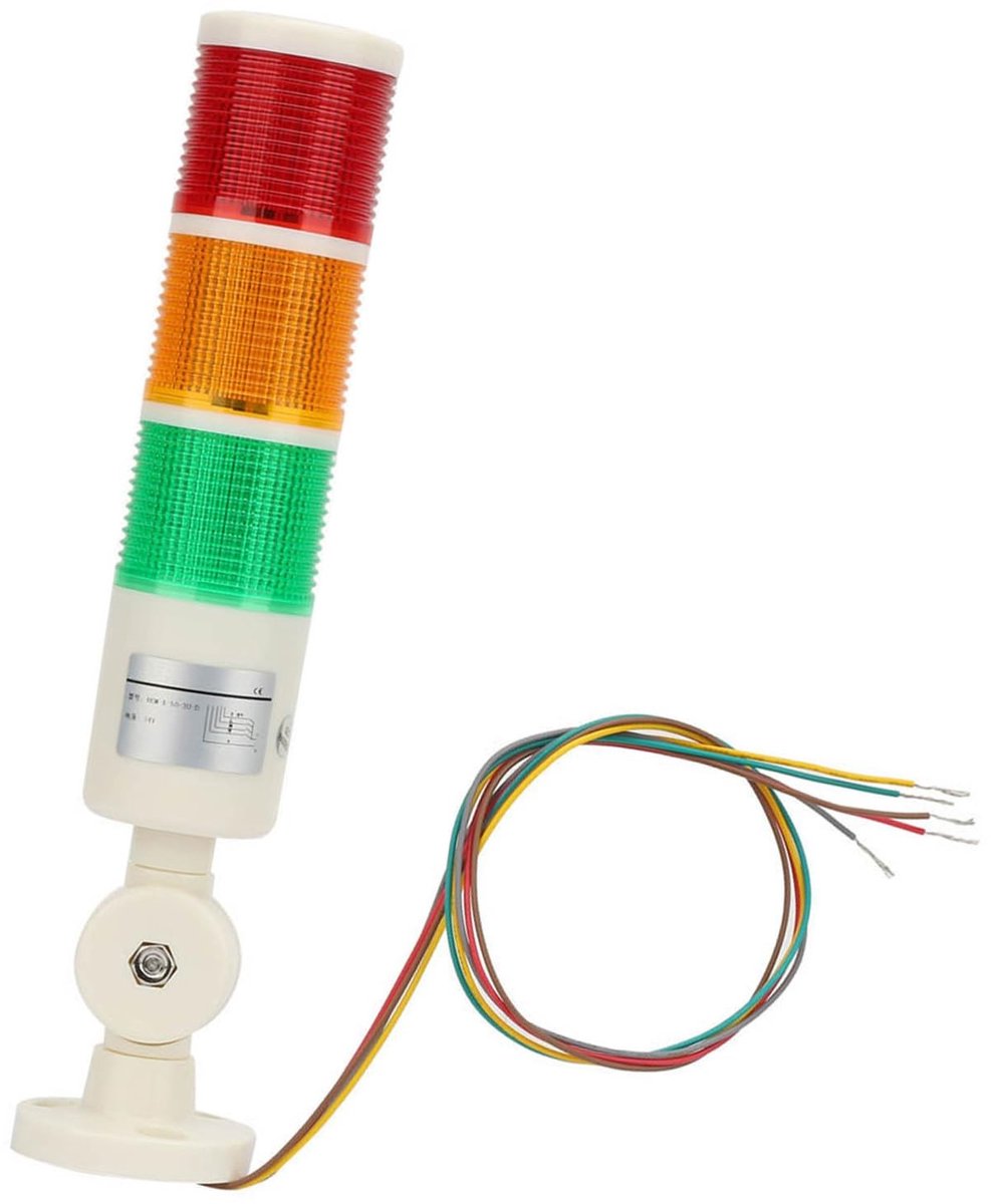 Dailygoods - Dailygoody - Machine Waarschuwingslampje - Drie-kleuren Signalentoren - Hoorbaar alarm - Oranje Rood Groen - Geschikt voor industriële alarmsystemen