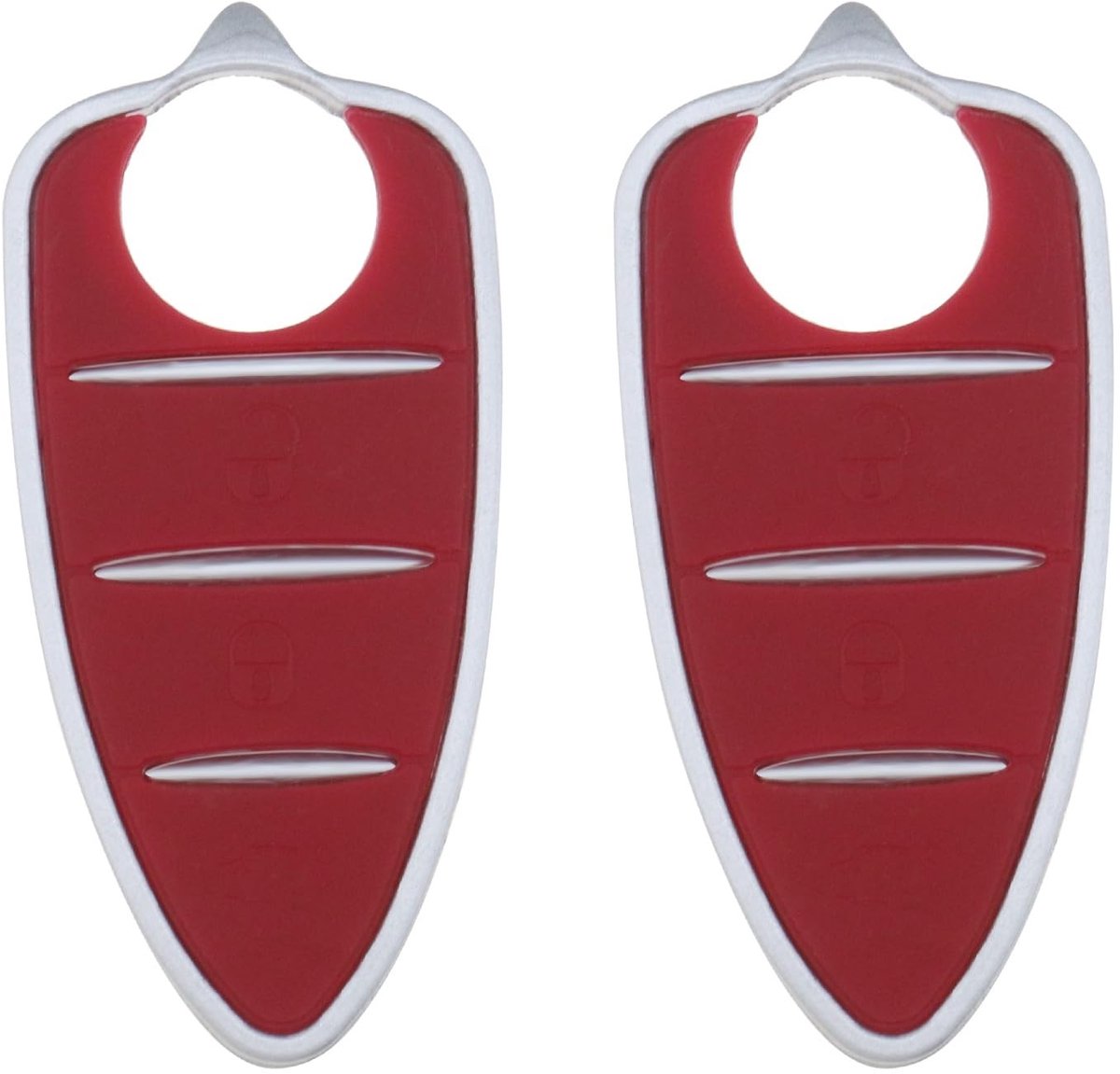 Dailygoods - Dailygoody - Auto Afstandsbediening Sleutelhanger - 3 Knoppen - Rubber Toetsenbord - Rood - Vervangende Knop Pads - Geschikt voor Alfa Romeo Mito en G...