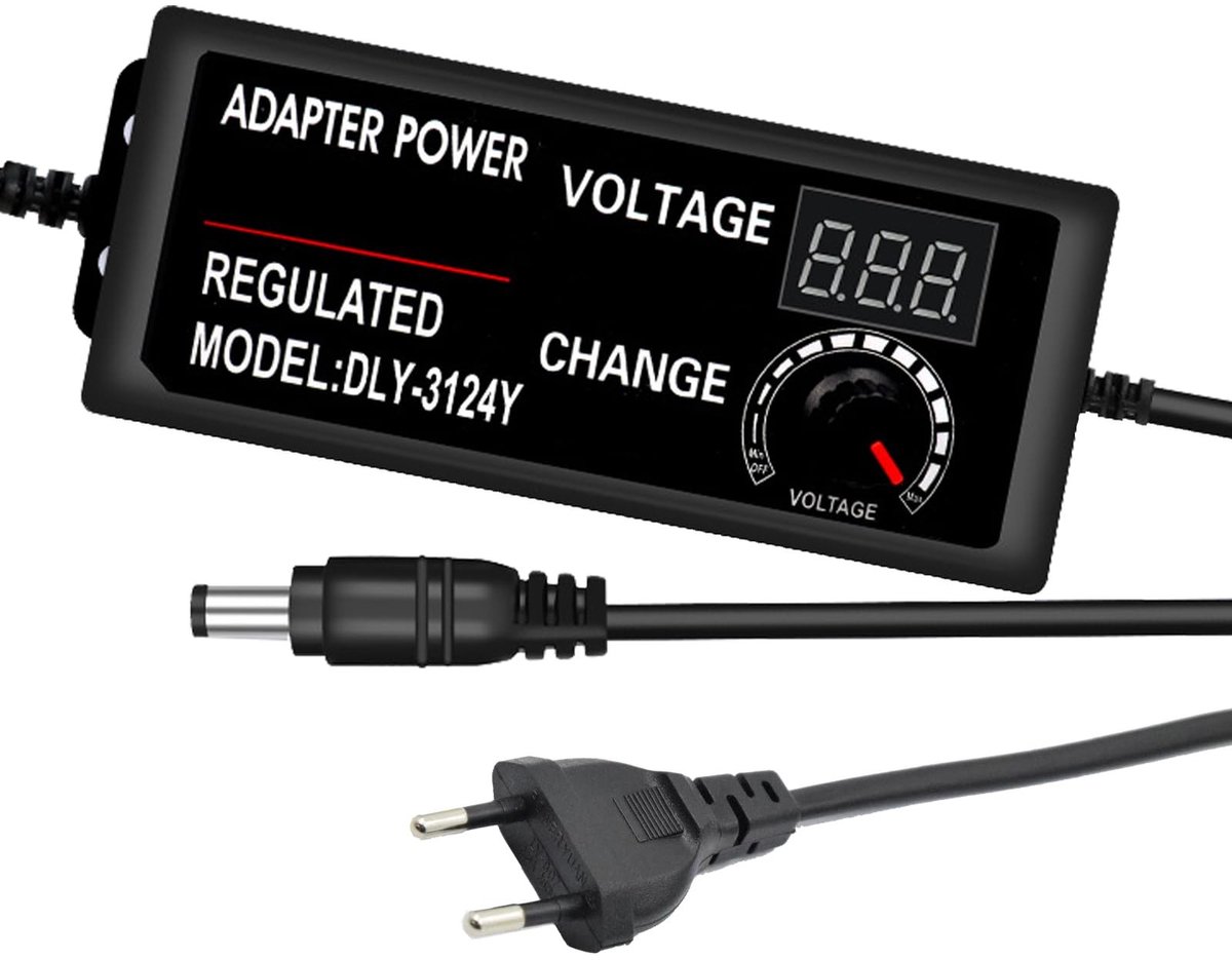 Dailygoods - Dailygoody - Verstelbare Voedingsadapter - 60W 5A - LED-scherm - AC DC-adapter - Voor LCD-scherm - Geschikt voor camera en router