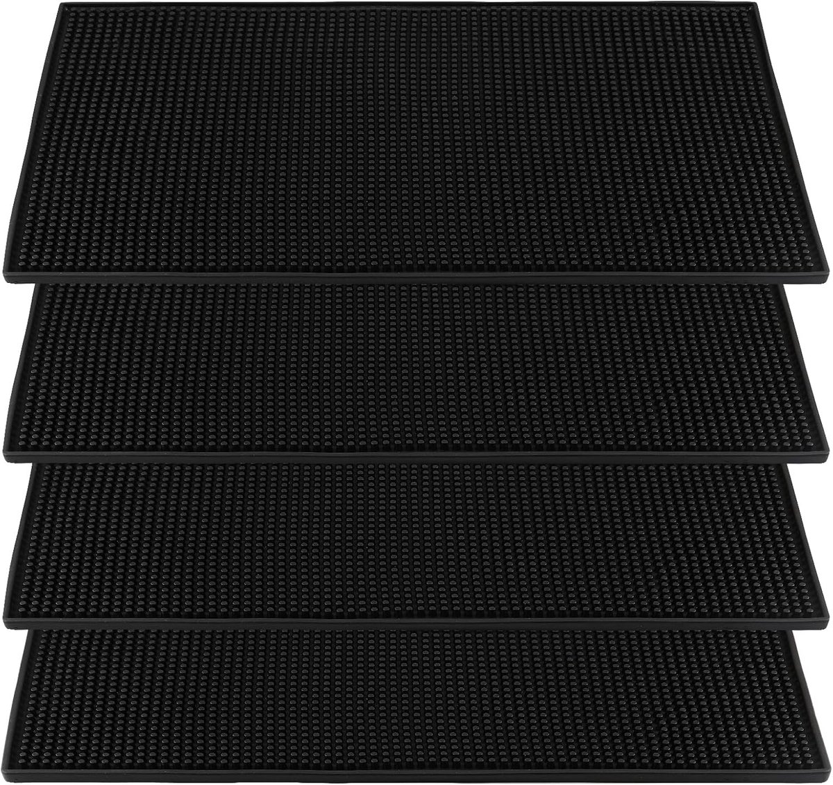 4 stuks 15 x 30 cm barmat siliconen zwart, bar service mat rubber duurzame bar mat antislip rubberen barmat servies afdruipmat voor bar, koffiezetapparaat mat