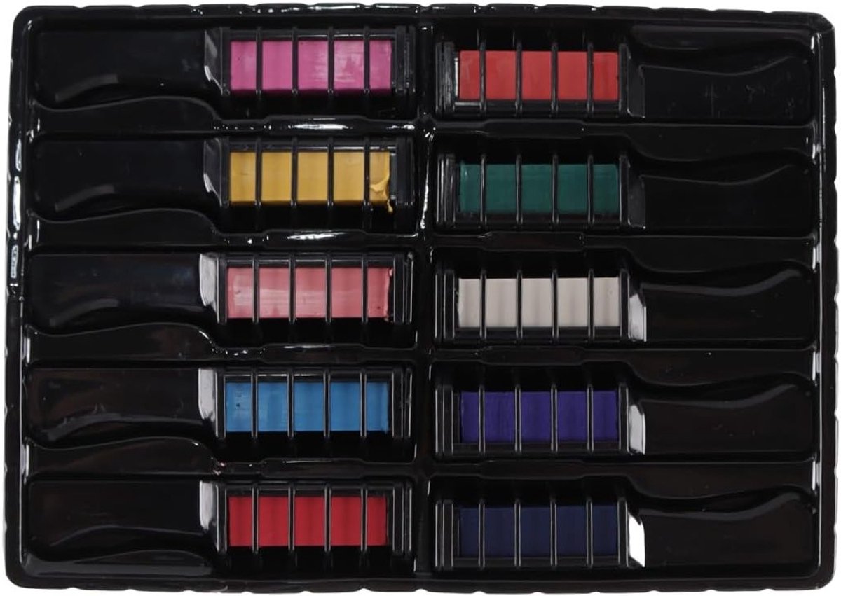 10 Stuks Kinder Haar Krijt Kammetjes - Tijdelijke Haarverf Wasbaar voor Feestjes, Cosplay en Halloween in 10 Kleuren