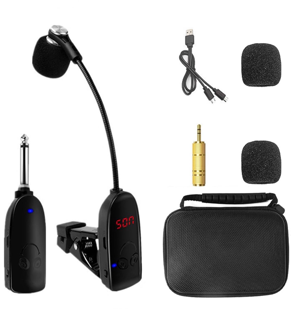 Dailygoods - Dailygoody - Draadloze Microfoon - Instrument Microfoon voor Trompetten - Professionele Geluidskwaliteit - Geschikt voor Saxofoon en Cello - Ideaal vo