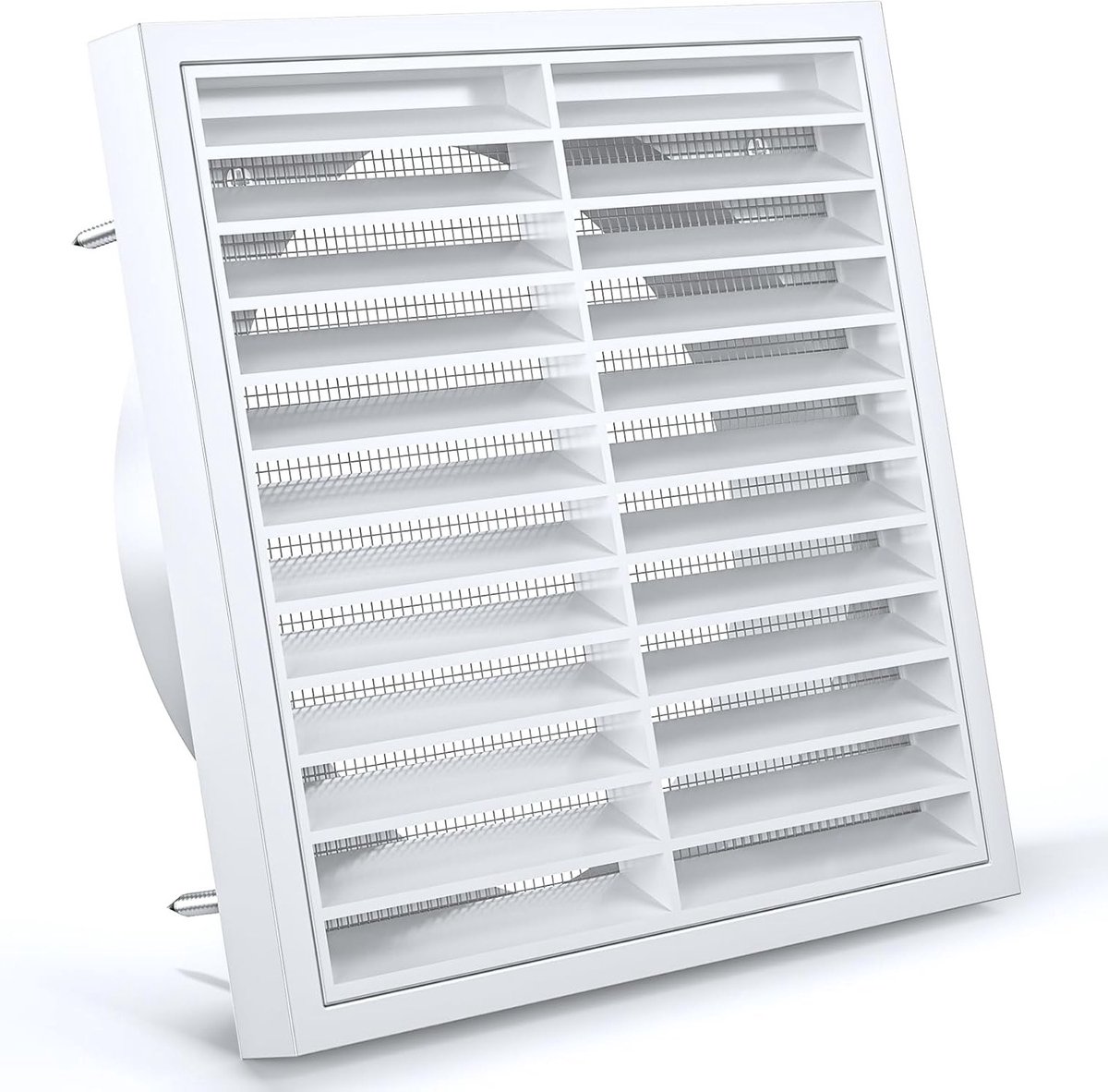 Vierkante Ventilatierooster 150 mm met Insectenmesh voor HVAC, Droger, Badkamer en Keuken, Wit