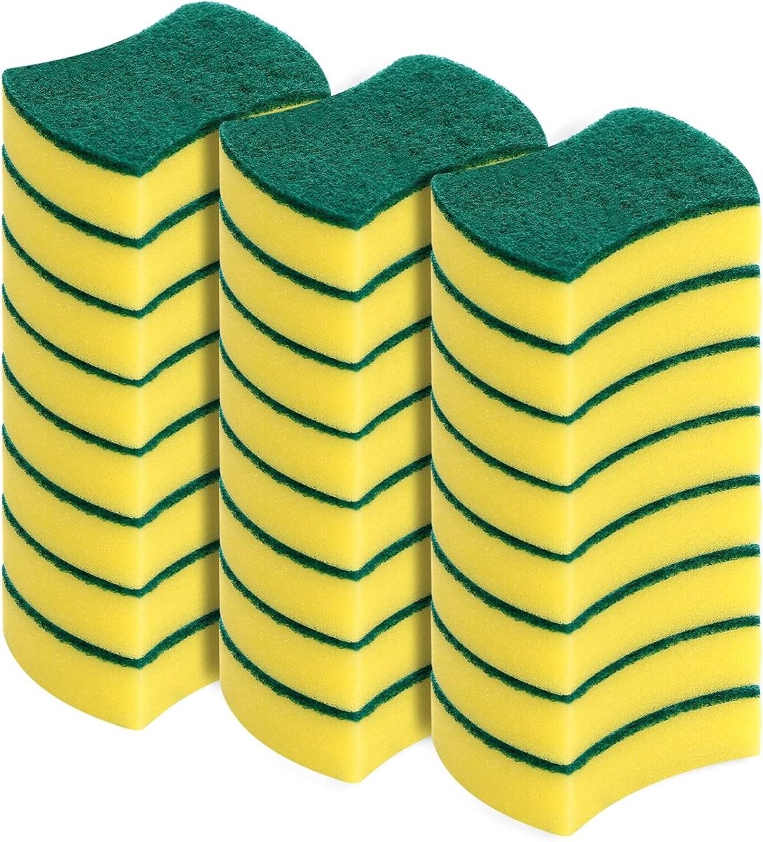 Eco-vriendelijke schoonmaak sponsen, 24-pack, niet-kras voor afwas, schrobben en reinigen