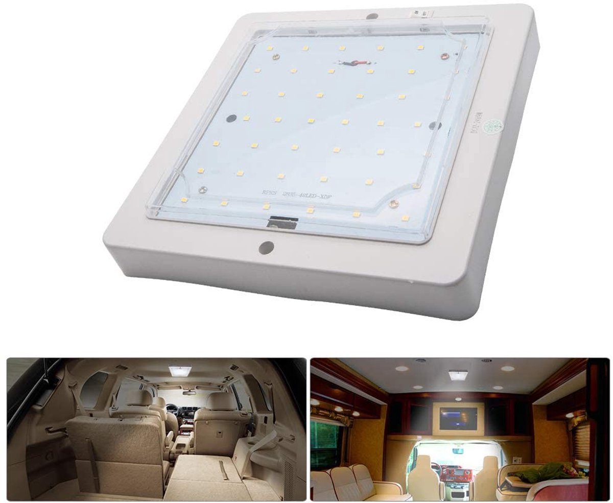 Dailygoods - Dailygoody - 12 V LED plafondlamp - Camperlamp - Ultradun ontwerp - Warm licht/wit licht - RV verlichting - Geschikt voor camper en boot