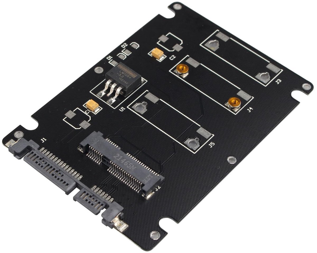 mSATA naar SATA III Converter voor 2.5 inch HDD/SSD met Aluminium Behuizing - Compatibel met Windows, Linux en Mac OS, Ideaal voor Upgrade en Gegevensoverdracht