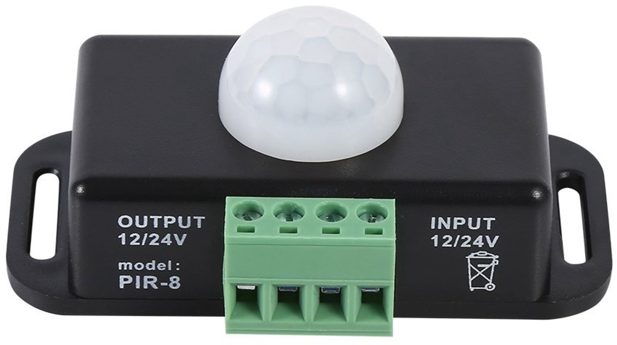 Dailygoods - Dailygoody - PIR Bewegingssensor - LED verlichting - 12V/24V DC - Bewegingsdetectie - Buiten en binnen gebruik - Efficiënte energiezuinige oplossing -