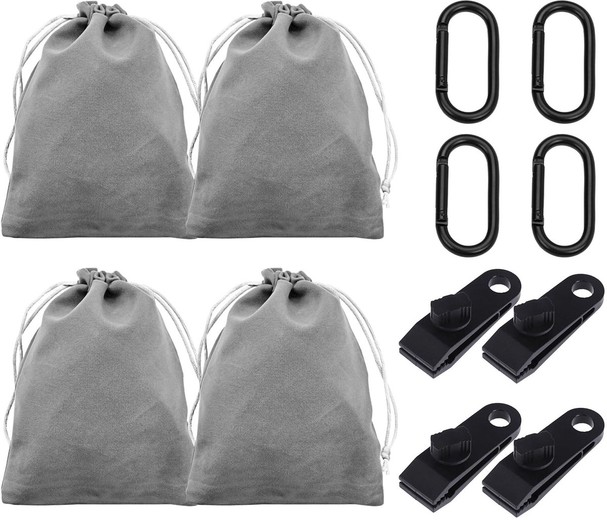 Dailygoods - Dailygoody - Draagbare gewichtstas - Gewichtzakken voor buiten - Voorkomt wegvliegen van gordijnen - 4 gewichtszakken - Geschikt voor tenten en tafelk