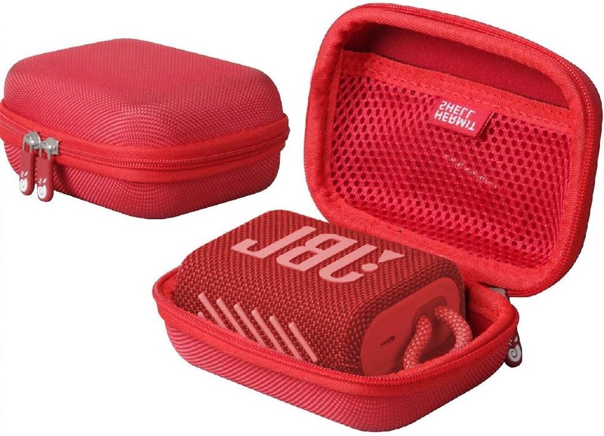 Draagbare Hard Case voor JBL Go 3 en Go 4 Bluetooth Speaker - Bescherming en Stijl (Rood)