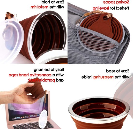 Opvouwbare Silicone Reisbeker - Lichtgewicht Koffiemok - 4 Stuks — afbeelding 5