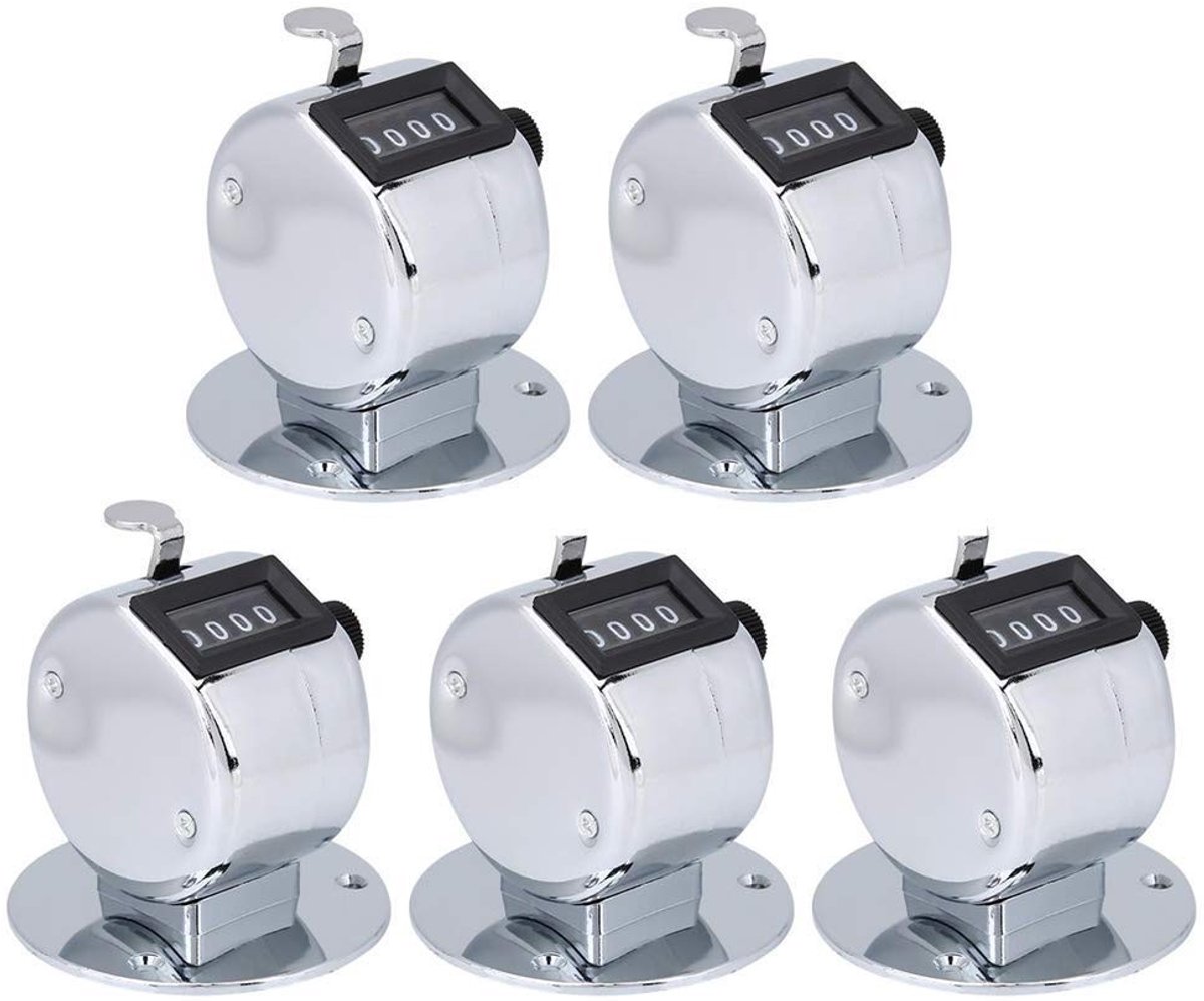 Dailygoods - Dailygoody - Handteller clicker - Tally Clicker Counter - 4-cijferige register - Draagbaar en licht - Geschikt voor games en golf - Hoge kwaliteit en