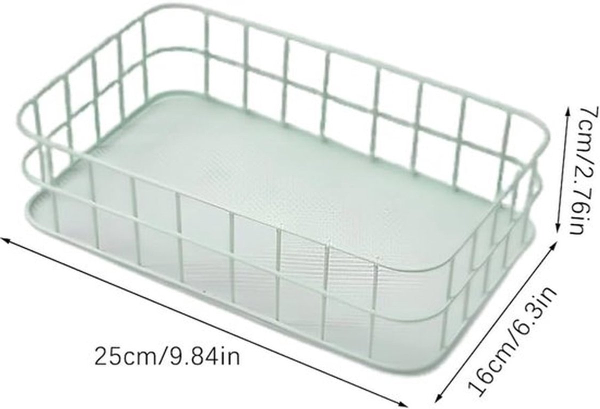 Stevige ijzeren opbergmand - compact en veelzijdig - 1 stuk - zwart