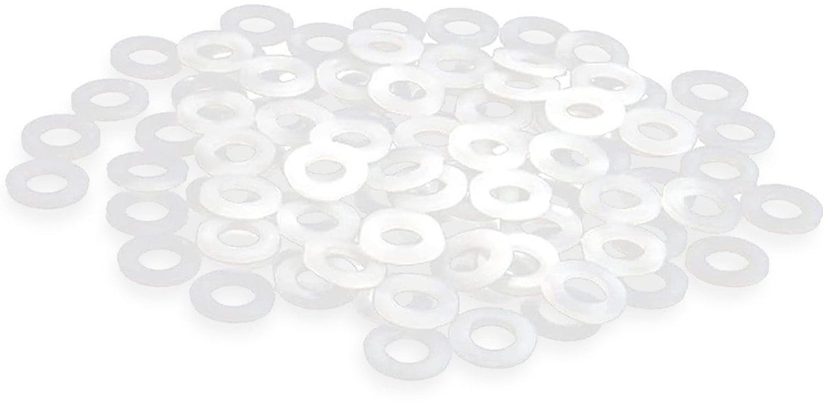 Dailygoody - Kunststof Sluitringen - Nylon Sluitringen - Corrosiebestendig - M6/M8 - Afstandsringen - 100 Stuks - Geschikt voor Doe-het-zelfers - 1,5