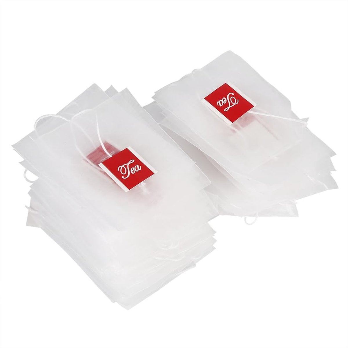 Dailygoody - Wegwerp Thee Filter Zakken - Theezakjes Met Trekkoord - Transparant - Losbladige Thee - Koffie Thee Brouwen - Geschikt Voor Thuisgebruik
